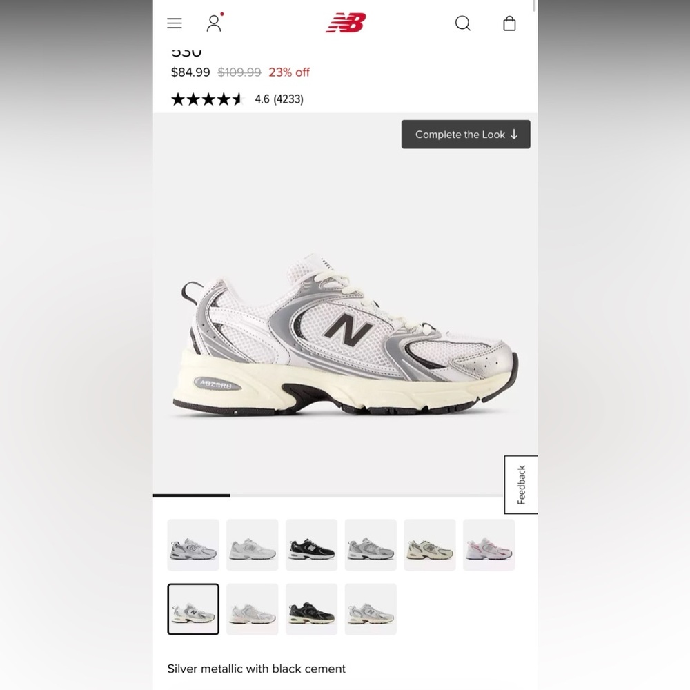 New Balance 530 - Silver and Black Running Shoes - Picture 8 of 8
